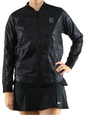 NIKE Women’s Court Jacket for Water Repellent Tennis Coat Black Rain Size: M